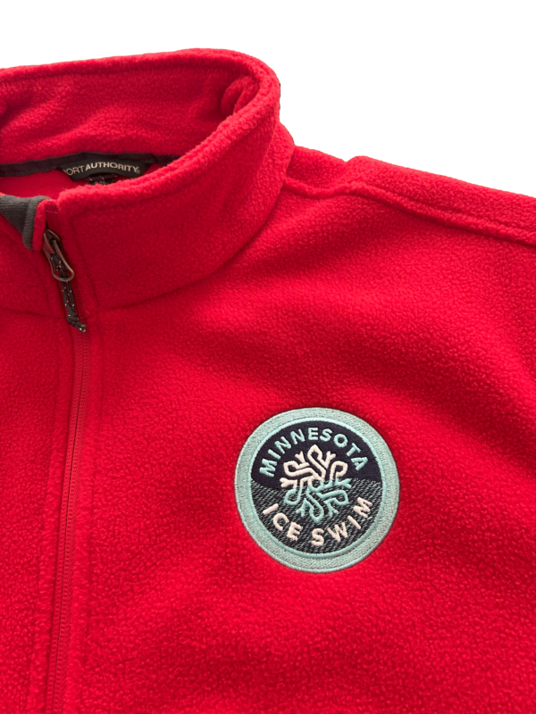 MN Ice Swim Zip Fleece - Red - Image 2