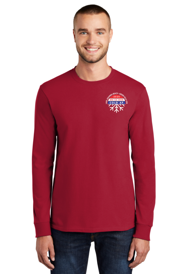 long sleeve t-shirt in red with logo in breast
